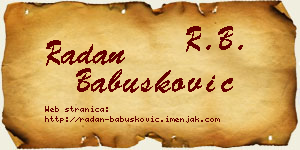 Radan Babušković vizit kartica
